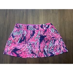 Lilly Pulitzer Size Large Luxletic Skort Skirt Pink & Black